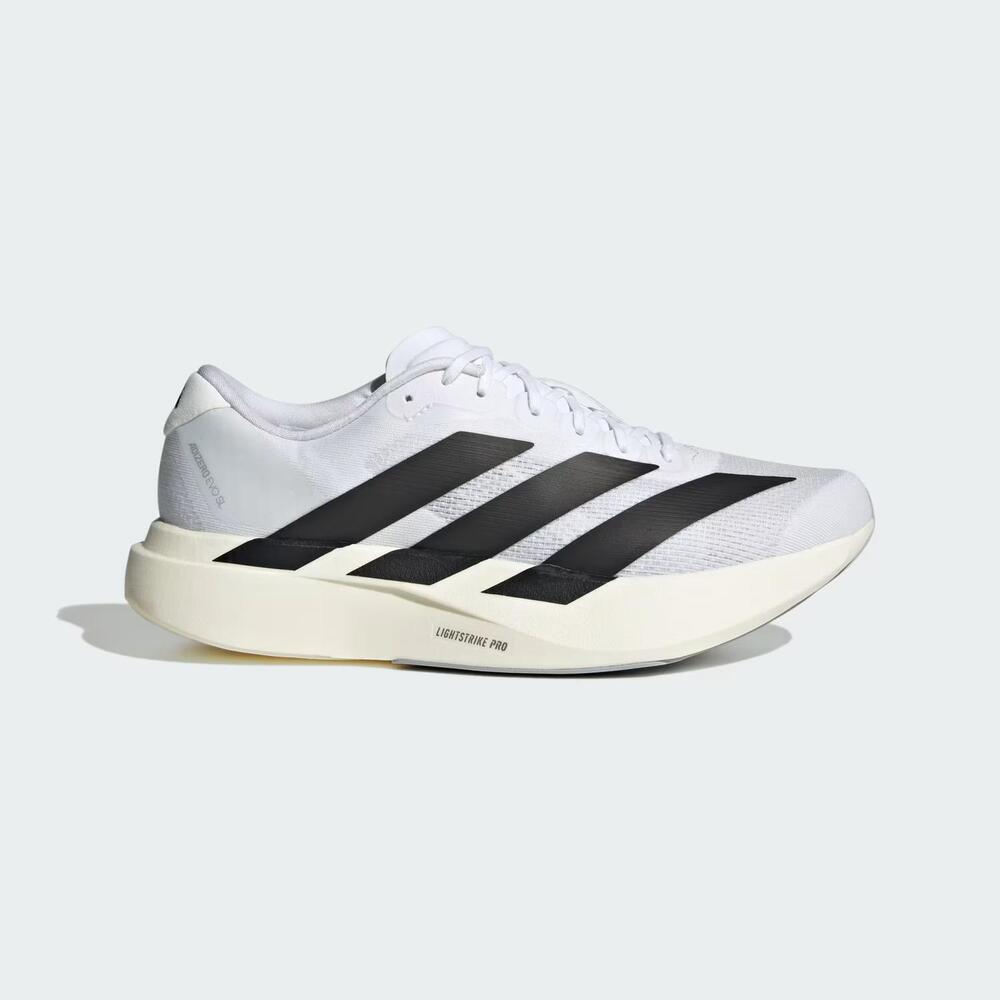 NEW ADIDAS men's adizero evo sl running shoes in cloud white core black